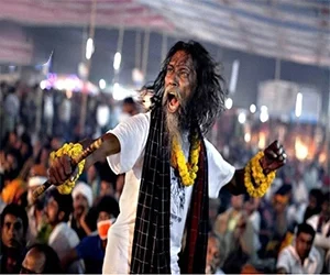 Traditional folk performer during a cultural gathering at Lalon Folk festival in Khulna, Bangladesh.